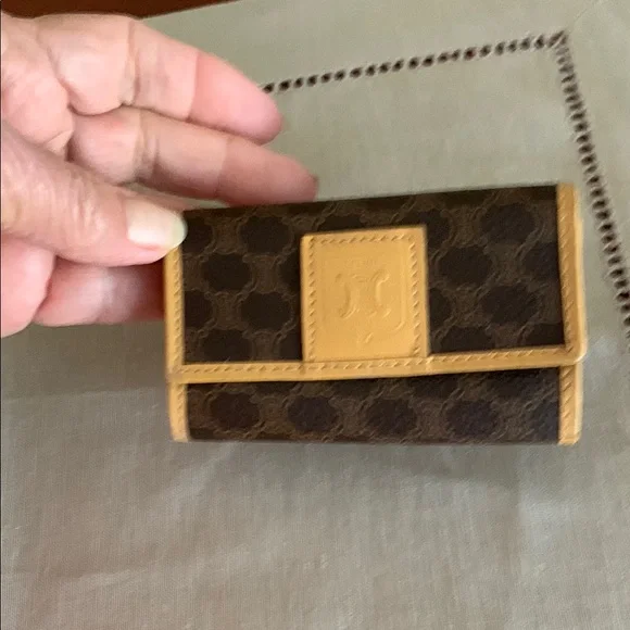 Celine Brown and Tan Monogram key holder